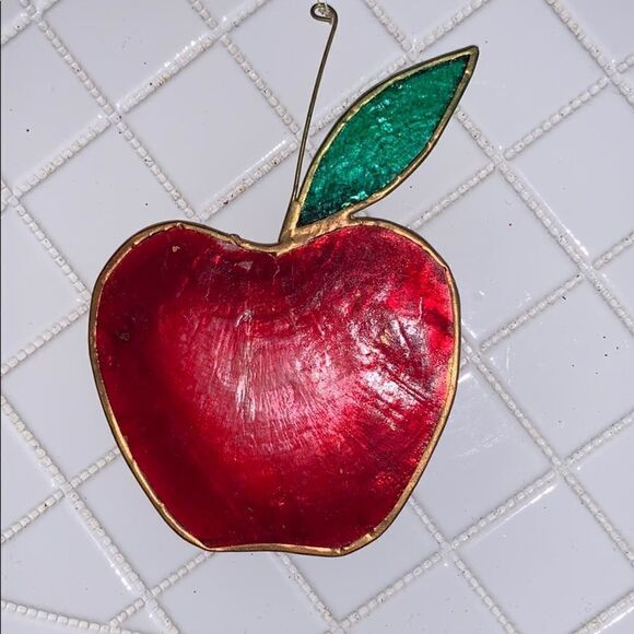 5 stained glass Christmas tree ornaments - Picture 6 of 7